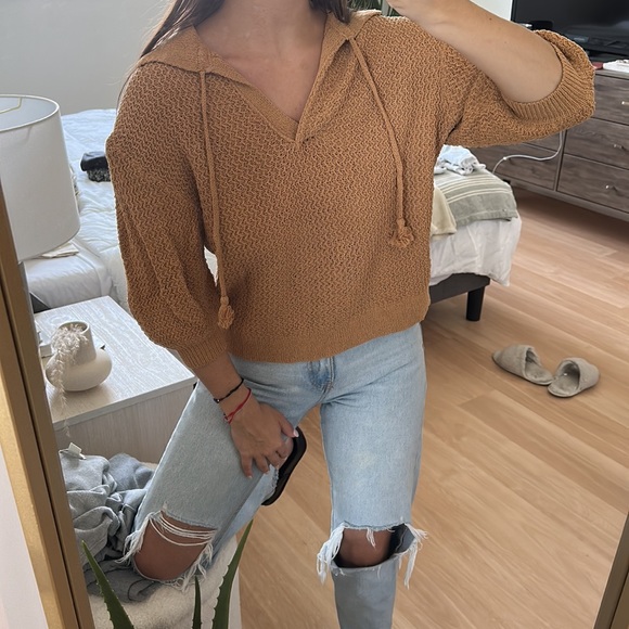 Zara Collared Puff Sleeve Knit - Picture 3 of 4